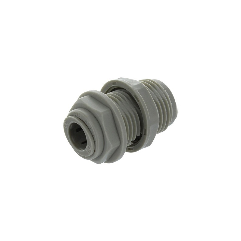 Raccord droit traverse paroi 1/2 fileté - 3/8 femelle Raccord droit traverse paroi 1/2 fileté - 3/8 femelle